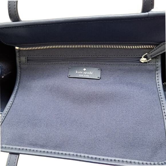 NEW KATE SPADE Street Tote Bag Blazer Blue White Stripe Small Side Snap $299 - Picture 9 of 11